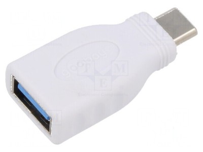 Adaptor OTG USB 3.0 Alb cu USB A și USB C foto