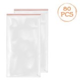 Pungi de depozitare cu fermoar, 80 buc, 4x6.5 cm, Transparente, CMCLASS