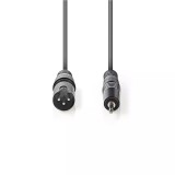 Cablu audio stereo XLR 3-Pin tata - JACK 3.5 mm tata 1.5m gri Nedis