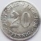 330 Germania 20 pfennig 1874 Wilhelm I (type 1 - large shield) km 5 argint