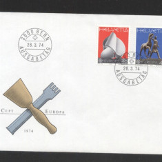 Switzerland 1974 Europa CEPT Sculptures Mi.594-595 FDC UN.016