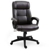 HOMCOM Fotoliu birou ergonomic reglabil cu roți pivotante 360&deg;, tapițerie PU ciocolată, 64x73x106-115,5 cm | Aosom Romania
