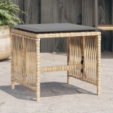 VidaXL Scaune de grădină cu perne 4 buc. mix bej 41x41x36 cm poliratan