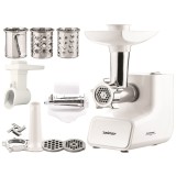 Masina de tocat carne Zelmer ZMM3513B, 1500 W, 2 kg/min, Functie reverse, Cutit din inox, Alb