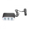 Adaptor bricheta auto tripla 12/24V negru cu intrerupator individual si 1 port USB 5V 2.1a, Breckner Germany