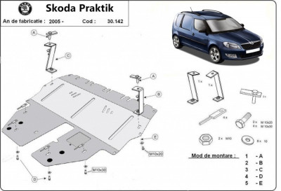 Scut motor metalic Skoda Praktik 2006-2015 foto