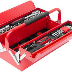 Set de scule Strend Pro S264, 64 de piese, în cutie metalică, 1/2 +1/4