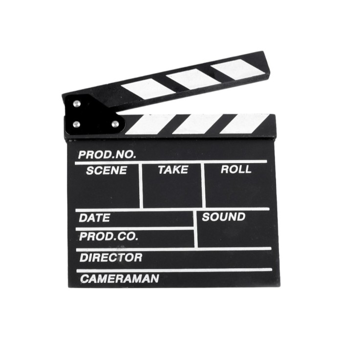 Clapeta pentru scena de film 20 x 20 cm Negru