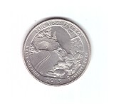 Moneda SUA 25 centi/quarter dollar 2015 D, North Carolina Blue Ridge Parkway, stare buna, curata, America de Nord, Cupru-Nichel