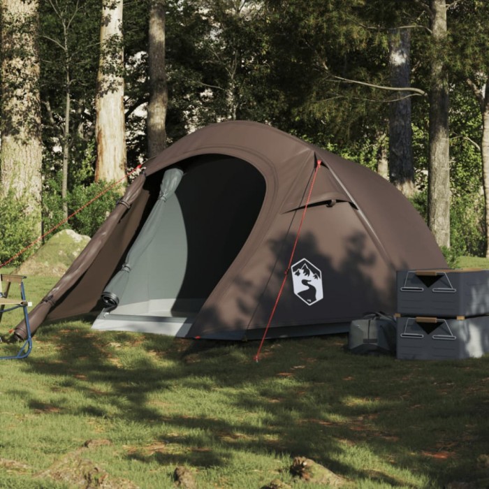 Gossi cort de camping tunel pentru 2 persoane, maro, impermeabil