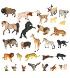 Set 28 figurine animale din zoo cu cutie de depozitare, multicolor