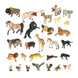 Set 28 figurine animale din zoo cu cutie de depozitare, multicolor