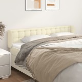 Tăblie de pat cu aripioare crem 203x23x78/88 cm piele ecologică