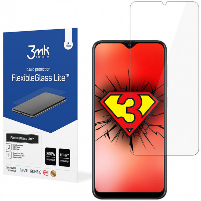 Folie Protectie Ecran 3MK FlexibleGlass Lite pentru Samsung Galaxy A20e, Sticla Flexibila, 0.16mm