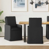 vidaXL Scaune de dining 2 pcs Negru 57 x 67 x 98 cm țesătură 42017918