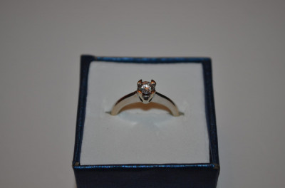 INEL AUR alb 18K + 1 Diamant = 0.25ct. - De logodna - Model Solitaire ! foto