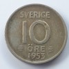 Suedia 10 &ouml;ne 1953 argint, Europa