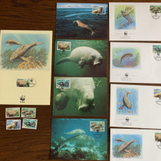 vanuatu - serie 4 timbre MNH, 4 FDC, 4 maxime, fauna wwf