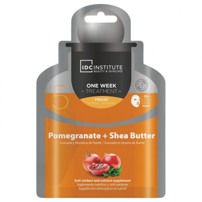 Masca faciala One Week cu extract de rodie + Unt de Shea, IDC Institute, 30904, 22 gr foto