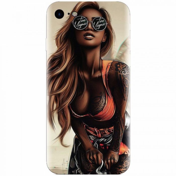 Husa silicon pentru Apple Iphone 6 Plus, Tattoed Girl