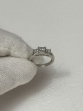 INEL PLATINA 950 + 12 Diamante = 0.75CT - Princess Cut - Art Deco - Vintage !, 46 - 56, Alb