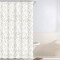 Perdea Duș Poliester, Off White, Modele Hexagonale Aurii, 180x180cm, Set 12 Inele