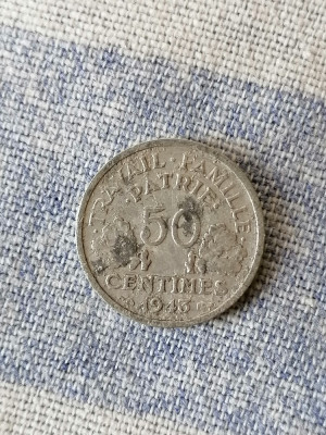 MONEDA- 50 CENTIMES 1943 - FRANTA foto