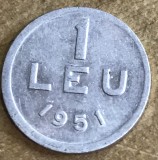 MNDRO0001 Monedă 1 Leu 1951 - Republica Populară Rom&acirc;nă (RPR) - Colecție