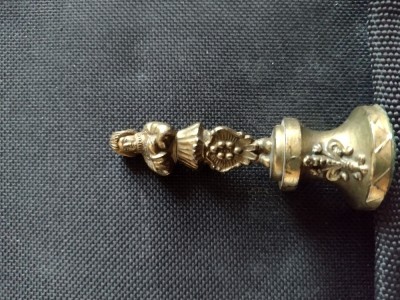 Veche Miniatură / statueta Bronz Paj foto