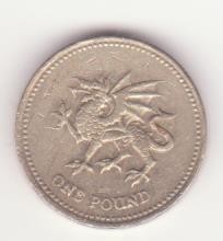 Marea Britanie 1 Pound 2000, comemorativă, an unic de batere - Elizabeth II 4th portrait; Welsh Dragon