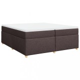 Cumpara ieftin Pat box spring cu saltea, maro inchis, 200x200 cm, textil