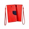 Husa Flip Fancy Huawei Ascend Y600, Rosu/Blue, Protectie Premium
