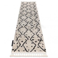 Covor, Traversa Berber TETUAN B751 zigzag cremă - pentru bucătărie, hol și coridor, 60x200 cm