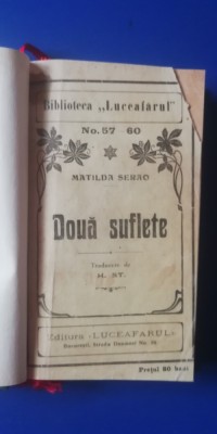 myh 722 - MATILDA SERAO - DOUA SUFLETE - ED INTERBELICA foto