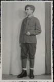 Fotografie tip Carte Postala, Sublocotenent de vanatori de munte, perioada interbelica