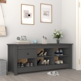 Dulap pentru pantofi, gri, 110x38x45,5 cm, lemn masiv pin
