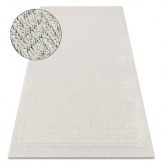 Covor ORIGI 3739 cremă - Cadru, heringă șnur SISAL țesut plat, 78x150 cm