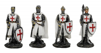 Figurina Cavaler Medieval Templier 7.5 cm foto