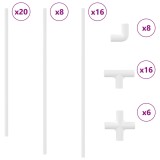 vidaXL Țeavă PVC 2 pcs Alb 12,2 x 1,8 x 500 mm PP și PE 864618