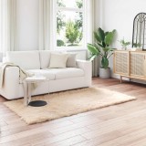 Covor din Lana Faux Tafalla Bej 80 x 200 cm Poliester