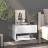 VidaXL Noptieră de perete, alb extralucios 810965