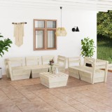 Gossi set mobilier gradina din paleti, 6 piese, lemn de molid tratat