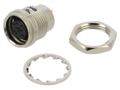 Conector circular HR25 6-pin soclu mamă drept foto