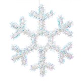 Decorațiune Crăciun, Fulg 3D, Plastic, Alb, 34x34cm, Oem