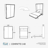 Pat Compatto 140 Flat rabatabil fara manere la suprafata Pal gri inchis