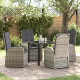 VidaXL Set de mobilă de exterior 5 pcs Gri Gri &icirc;nchis 80 x 80 x 73 cm
