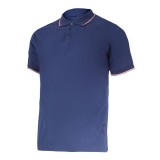 TRICOU BUMBAC POLO SUBTIRE / ALBASTRU - L