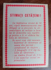 C9 1 - 1982 - Calendar de buzunar - Militia - serviciul evidenta populatiei