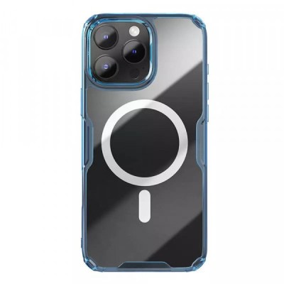 Husa MagSafe pentru Apple iPhone 16 Pro Max, Nillkin, Nature Pro, Albastra foto