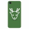 Husa silicon pentru Apple Iphone 4 / 4S, Minimal Reindeer Illustration Green